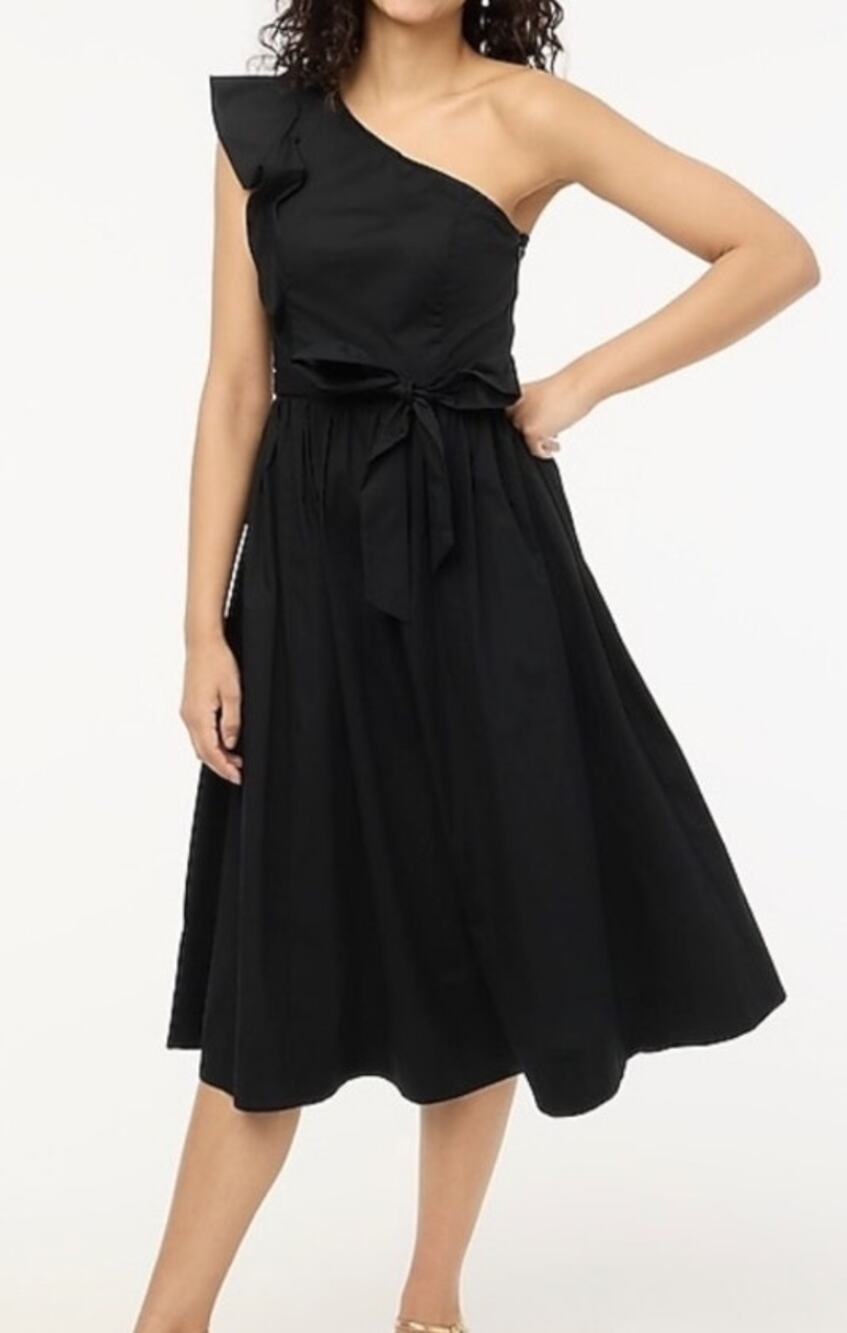 J. Crew Factory One Shoulder Midi Dress Size 10 NWT